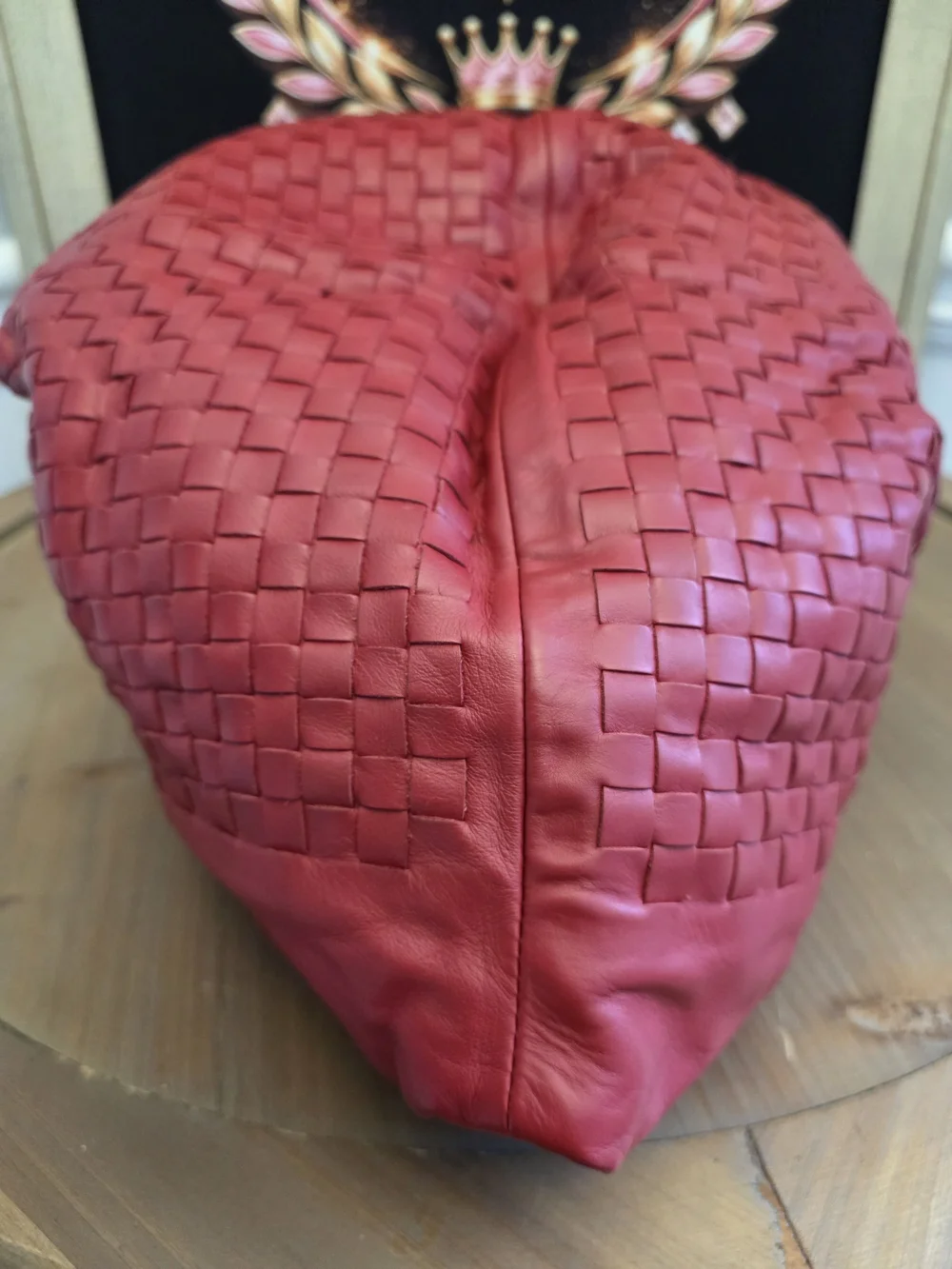Bottega Veneta Coral-Red Intrecciato Leather Hobo